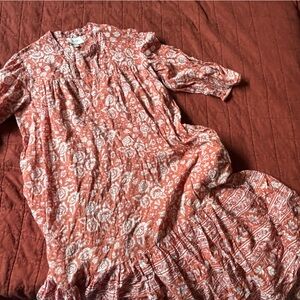 Cleobella Rust Floral block printed dress